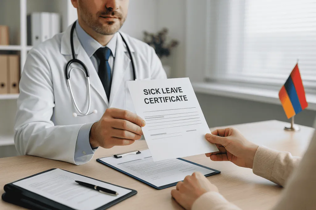 Guía de bajas por enfermedad en Armenia: certificados, compensación y derechos legales