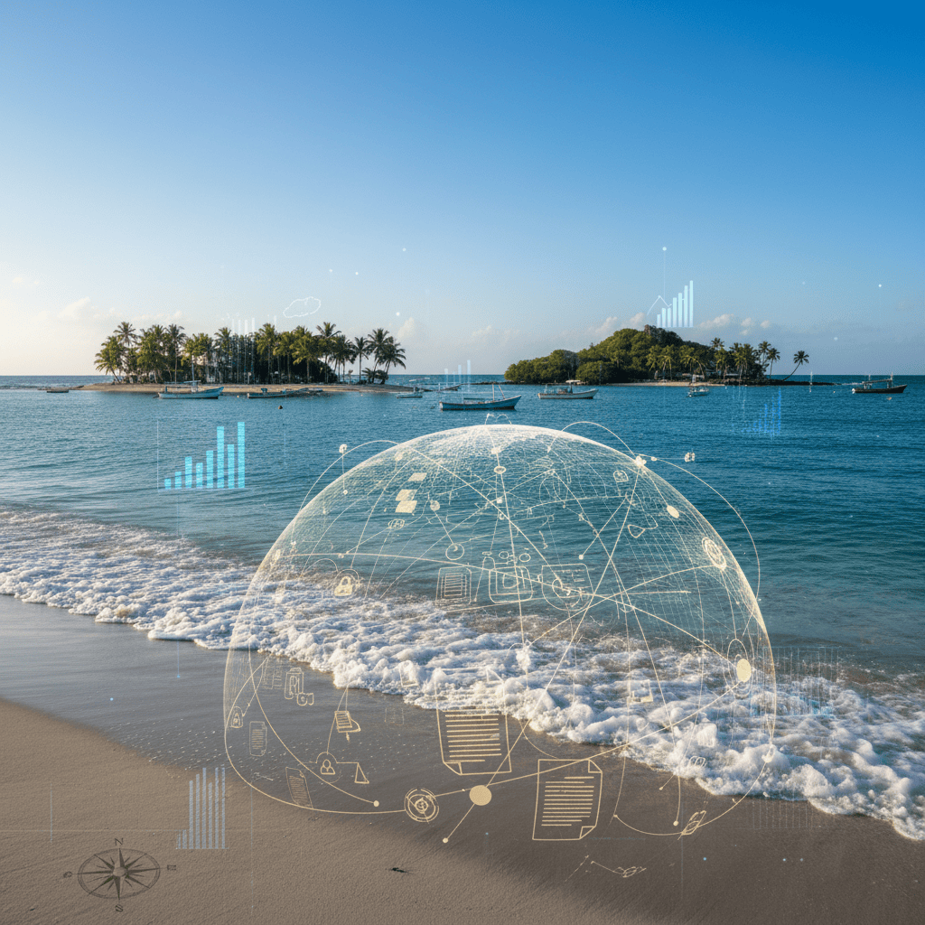 جزر الكاريبي ذات الأمواج الهادئة والسماء الزرقاء الصافية، تمثل تحديات الامتثال.