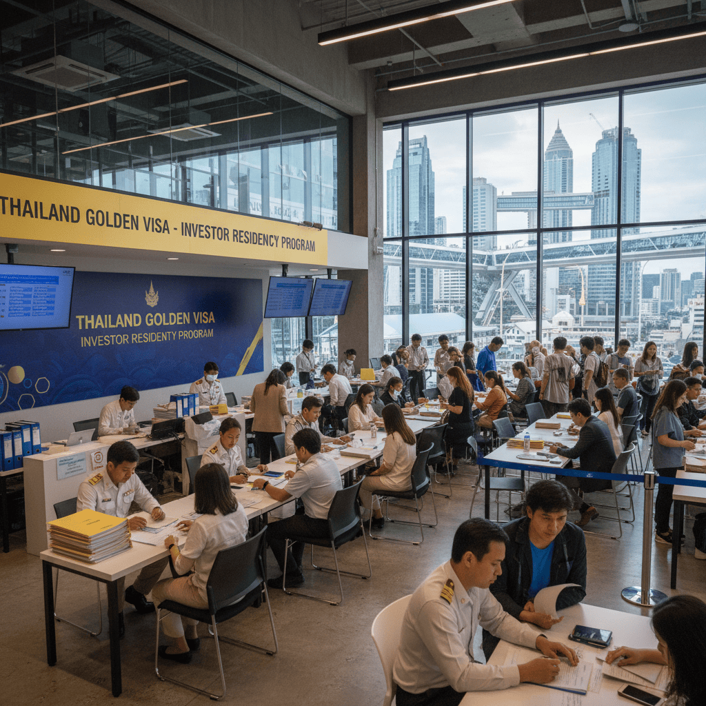 Văn phòng di trú Thái Lan bận rộn với những người nộp đơn xin Thị thực Vàng.