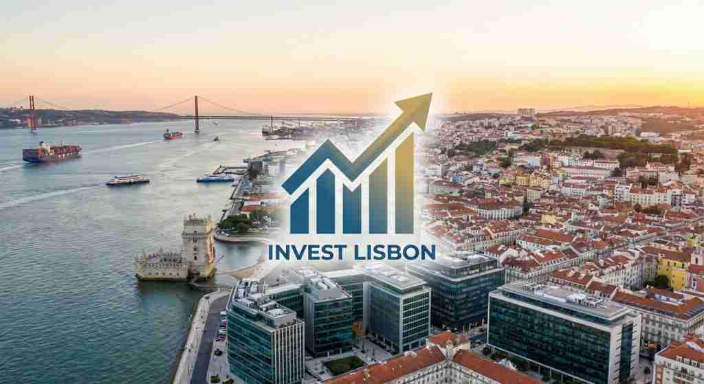 منظر جوي لمدينة لشبونة، البرتغال، يسلط الضوء على الهندسة المعمارية الحديثة والتاريخية بالقرب من نهر تاجوس.