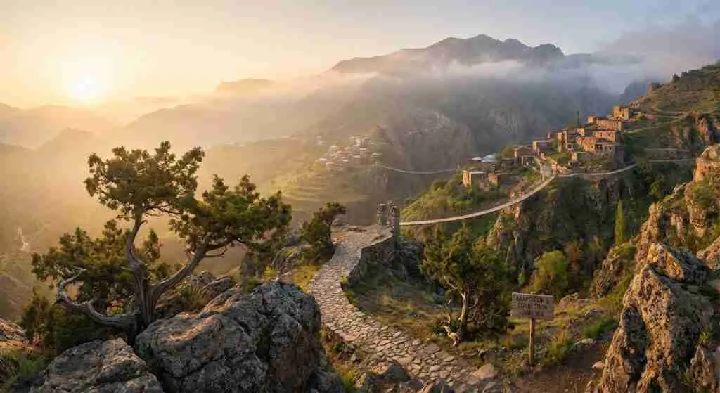 Gebirgskette in Armenien, die natürliche Widerstandsfähigkeit und Vernetzung veranschaulicht.