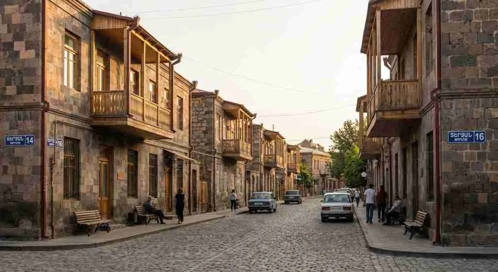 Residential buildings in Armenia illustrating the importance of correct address registration.