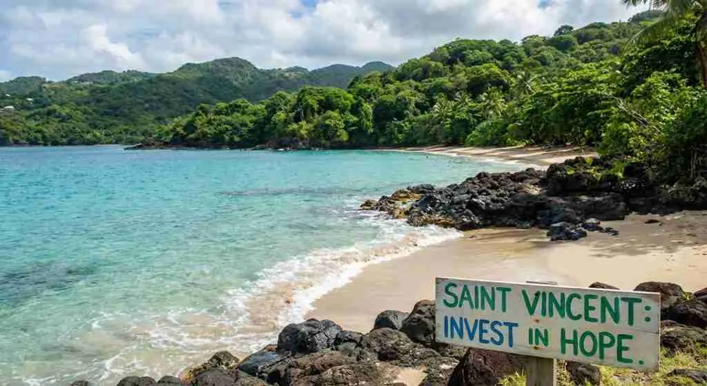 圣文森特岛拥有郁郁葱葱的加勒比海海岸线,碧波荡漾,植被葱郁。